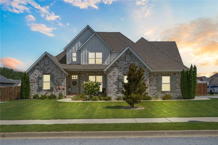 This beautiful 2020 built home in Creekside has over $60K in upgrades,
making it truly move-in ready. Enjoy your morning coffee on the screened-in porch with electric shades, and unwind by the stunning outdoor brick fireplace. Situated on a large corner lot with a side-entry 3-car garage that includes a storm shelter, this home boasts beautiful professional landscaping in front and back. The backyard is fully fenced and pet-friendly, plus an invisible fence around the entire property for extra peace of mind. Inside offers 4spacious bedrooms, 3.5 baths, and a generous upstairs bonus room – perfect for work or play. Just steps away from the community pool, playground,
and sports court, this home offers comfort, style, and convenience in one beautiful package.