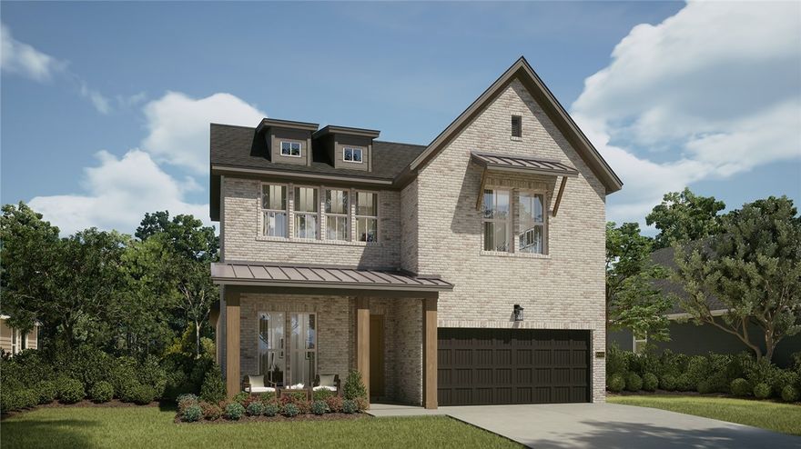 Gorgeous Gramercy "B" Plan with many Extra Upgrade Features including 4" Wall at Stairs with Cap and Stained Handrail, Kitchen Cabinets to Ceiling, Single Oven with vent-hood and gas cooktop, Apron Sink, 
Ceiling Fan at Patio, Twin Glass Doors at Study, Brick Upgrade, 8' Panel Wood Bevel Glass Front Door,  LVT in Master Bedroom and Closet,  Bar Back Panel at Kitchen Island.