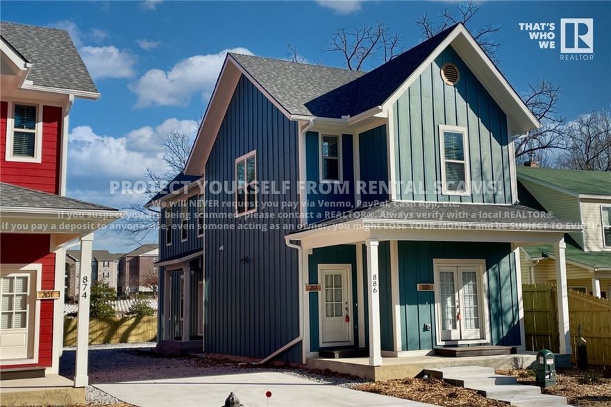 COMING SOON! Available approx. 8/8/25! *Small pets only *Available date may change. Property is tenant occupied - do not disturb the tenant. **Tenant is responsible for all utilities
This newly built 2 bedroom, 1 1/2 bathroom duplex is close to trails, eateries, shopping, and the University of Arkansas. Head into this ground level unit through the French doors and into the open concept living room & kitchen featuring a quartz breakfast bar, double sink, ample modern cabinets, and stainless steel appliances. High ceilings and LVP flooring throughout the unit accentuate the modern vibe. Check out the spacious bedrooms with ceiling fans, roomy closets, and lots of natural light. Flow over to the primary bathroom featuring quartz countertops, walk-in shower, and an on-demand water heater. Washer and dryer are included, along with private off-street parking at no additional cost.