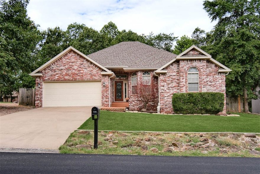 Location, location, location!! Beautiful brick home with large covered patio, extended deck and pergola is perfect for entertaining. Nice level yard with raised garden beds and storage/gardening shed. Split floor plan has 3 bedrooms and office. Large kitchen with wood cabinets, pantry and plenty of counterspace. This one is just a perfect location and great neighborhood where people have pride of ownership! Very close to all the amenities that Bella Vista has to offer. Enjoy the trails, golfing, fishing, swimming, dining and up and coming bike lift. What more could you want!
