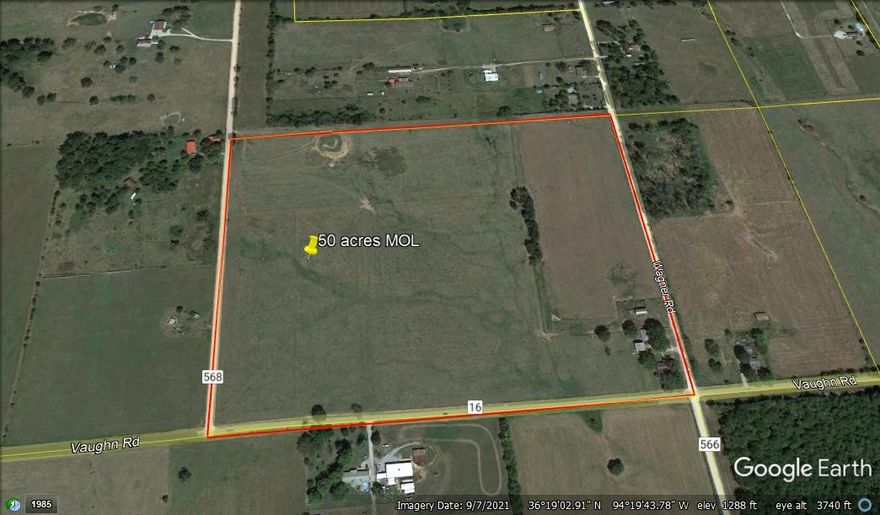 Premier residential development property. Electric, water and gas at the street. Sewer is a quarter mile away. Property is level. House is not considered of any value. Corner of Wagner and Vaughn rd.