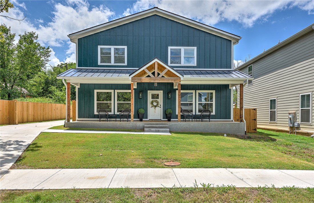 Just 1/2 mile from Baum Stadium and about a mile from the University of Arkansas, this stunning new construction offers the perfect blend of convenience and luxury. With 4 spacious bedrooms, 3.5 bathrooms, and 2 inviting living areas, there's room for everyone. Outdoor enthusiasts will love the proximity to biking and walking trails, while the large fenced backyard, covered porch, and two covered patios provide ideal spaces for entertaining or relaxing. This home truly has it all for modern living near all the action.