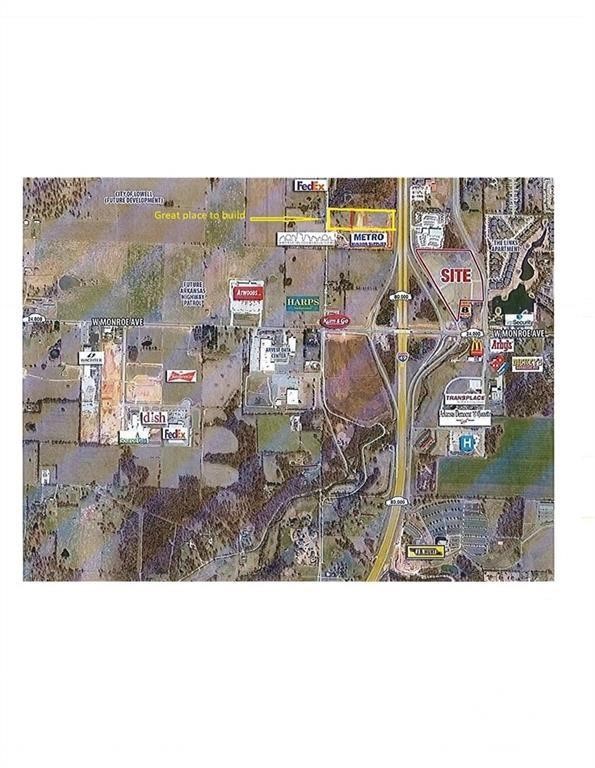 Ready for your building. Lots extend from Goad Springs Rd/Greenway trail to I-49. Road improvement fees paid. New 3 lane road completed . This is 2 parcels, one is 3.6 m/l and the other is 5.34 m/l. There is currently an additional 2 acre lot available across Metro Pl drive. #1195227($600K) . Lots run the length of Metro Place Rd. No road to build. Detention pod.Highway 49 visibility. Check the cost of developing raw land , this is priced to sell! Lots of development in the area.
