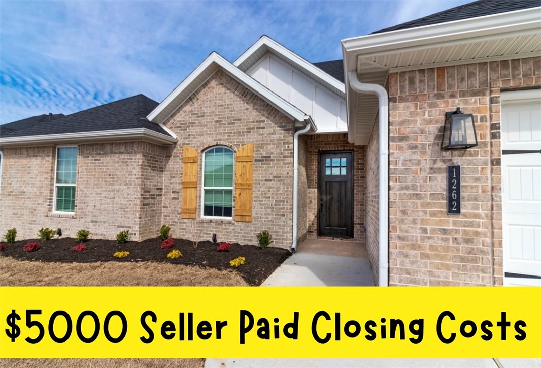 Built in 2024, one level home with open floor plan! Some features include a gas fireplace, granite counters throughout, low e windows, cellulose insulation, solid surface flooring in living areas, ceramic tile in wet areas, carpet in bedrooms, stainless appliance package, 2" faux blinds, gas water heater, and insulated garage doors! Exterior includes full gutters, privacy fenced back yard, and a covered back porch with wiring for cable and plumbing for gas grill.