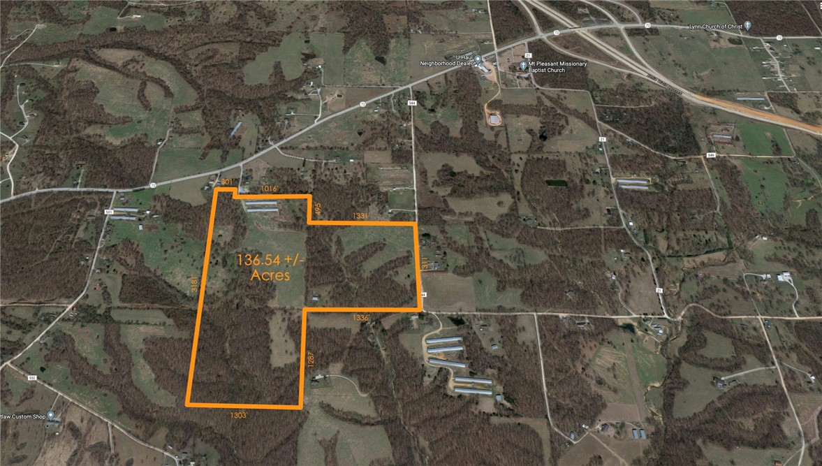 136.54+/- acres of developable land near the new 549 bypass. Good land to subdivide & build homes, pasture land for livestock, good areas for deer hunting & hardwood trees can be select cut for a revenue source. The land is wooded to the south, there is a barn & two old chicken barns. Barn in center of property has livestock panels. Neighbor is currently cutting the hay. There are creeks/natural springs in the hollows. Rural water tap on property, Black Hills gas line runs through property, electric pole on site & an old well is on site (near the old chicken barn). Rural sewer along hwy 72 is in future plans.
parcels included 18-11948-000 56.12 acres, 18-11974-000 40.32 acres, 18-12105-000 40.10 acres.
There is an easement from hwy 72 - please use the Bluebird rd. gate access to the east.