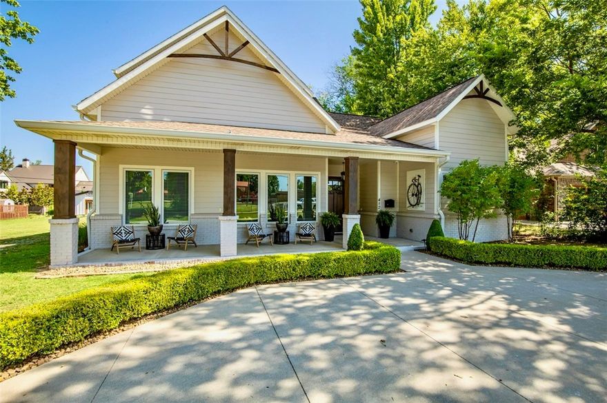 Downtown Bentonville living at its best but with plenty of living space with 4937 SF, 5 Beds and 4.1 baths, 4 car garage (with Tesla charging station). Ride or walk to downtown Bentonville in less than .5 miles or access the mountain bike trails in .4 miles - enjoy all Bentonville has to offer while living in the heart of it all. Upgrades include new interior and exterior paint, new facade and new flooring. Gorgeous kitchen and open floor plan allow for the perfect entertainment center. The upstairs game room and bedroom can be sectioned off and accessed via the stairs outside if an income producing property is beneficial to the owner. A safe room with a direct line to the fire department is in the master closet and provides an extra layer of security. Furniture is negotiable.