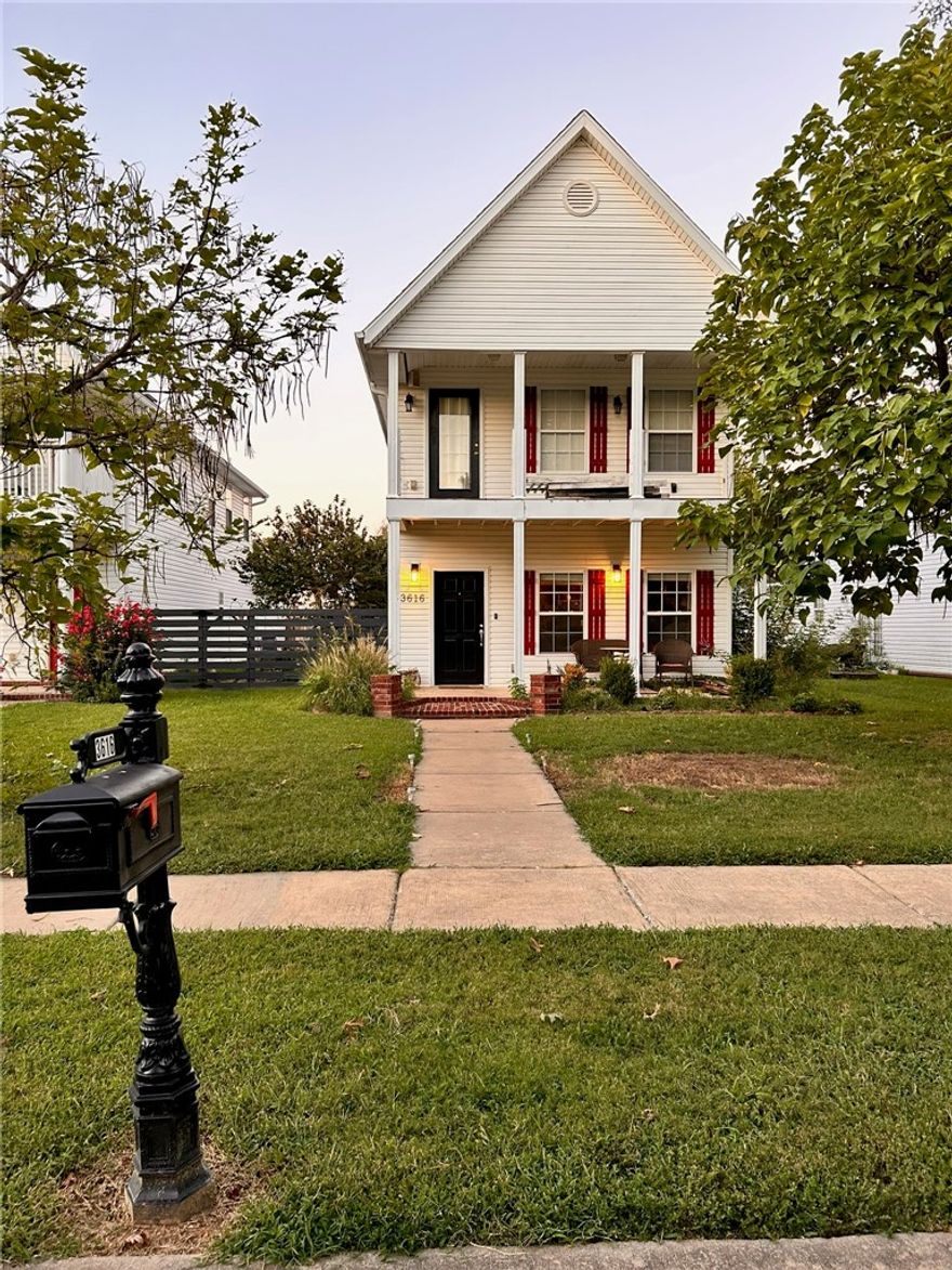 Well-maintained home located in a charming, family-friendly neighborhood within walking distance to great schools, walking and biking trails, and community amenities. This 3 bedroom, 2.5 bath home features a spacious primary suite on the main level and a comfortable living area with a gas log fireplace that opens to the kitchen and breakfast area. The kitchen offers granite countertops, a gas cooktop, and plenty of cabinet space. Upstairs are two additional bedrooms and a full bath, including a west-facing bedroom with access to a covered upper patio perfect for enjoying evening sunsets. The home also includes a two-car garage with a large storage area. Community pool nearby and trails just a few blocks away.