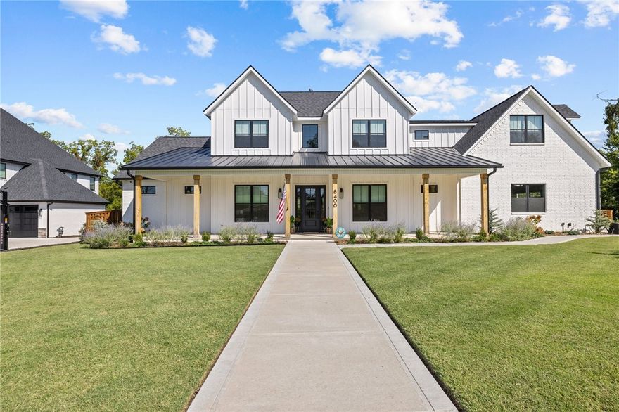 This custom-built beauty boasts 4,367sqft with 4 beds, 3.5 baths, and a 4 car garage.  Situated on an estate lot of over half an acre. When you enter you are greeted by the warm and inviting atmosphere with soaring ceilings and abundant natural light. The heart of this home is the gourmet kitchen. It's a culinary masterpiece with high-end stainless steel appliances, custom cabinetry, and your very own nugget ice maker.  Retreat to the first-floor primary suite, with private patio entrance. The bath is a spa-like oasis with a generously sized steam shower.  The oversized walk-in closet offers ample storage with its very own washer & dryer.  Upstairs has three bedrooms, with two of them connected through a Jack and Jill bathroom. Additionally, there's a laundry room, a bonus room with an adjoining flex space, and a dedicated auxiliary room, perfect for tech enthusiasts.  The backyard not only has a mini court, the sellers upgraded the electrical and awaits your custom pool.  Make this modern farmhouse yours today!