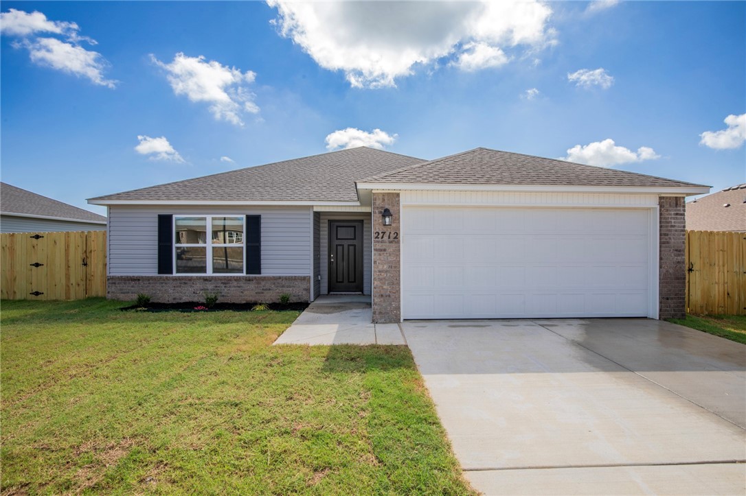 NEW CONSTRUCTION in Pea Ridge. 3 bedroom 2 bath home, open floor plan. Main living area has wood style flooring, bedrooms have carpet. Living room opens into kitchen. Kitchen features granite counters, over range microwave. Master bedroom has large walk in closet. Covered patio with fenced yard. Pets are allowed with $250 refundable pet deposit and additional pet rent.