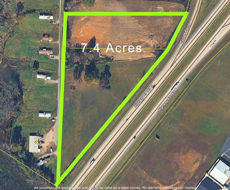This property offers over half a mile of frontage on Highway 167, strategically located between Searcy and Judsonia, Arkansas. With exceptional exposure and traffic counts exceeding 29,000 vehicles per day, this site delivers the high visibility essential for business success.

The opportunities are endless for commercial development, and the property is especially well-suited for an RV park, given its size, frontage, and prime highway access. A rare opportunity to secure a highly visible tract in a growing corridor with outstanding development potential.