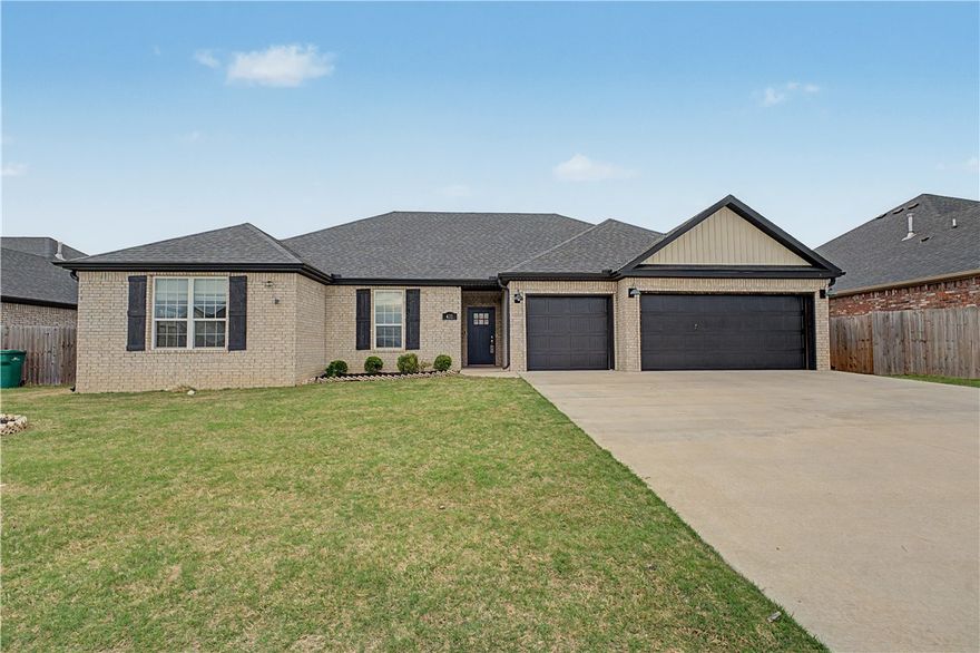 Welcome to this well-maintained newer home in the desirable Blossom Hills community of Centerton, just minutes from Bentonville. Featuring an open-concept layout with a split-bedroom design, this home offers both comfort and functionality. The kitchen includes granite countertops, stainless steel appliances, and ample cabinetry, flowing into the main living area with a cozy fireplace. A dedicated office or flex space is perfect for working from home, while the covered patio and fully fenced backyard provide great space to relax or entertain. Complete with a three-car garage and convenient access to schools, parks, shopping, and commuter routes, this home offers easy, low-maintenance living. Zoned for Bentonville Schools. One year lease minimum.