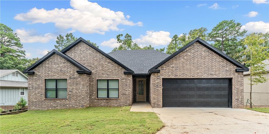 Preferred Lender credit of up to $3000. Gorgeous all brick, new construction with one year builder’s warranty. There are so many bonuses with this property - this home is a 3 bedroom home on sewer, not septic! No carpet! - all beautiful LVP throughout. Great floor plan with an open kitchen to the living area, with natural warm toned cabinets and brushed gold pulls. Large pantry and laundry room with mud room for ultimate organization. Large master bedroom and bathroom with double vanity, soaking tub and large closet. Plenty of storage space and abundant charm and a private, tree laden vista in the back yard. Enjoy Bella Vista’s vast amenities like tennis, clubhouses, golf, trails, lakes and biking!