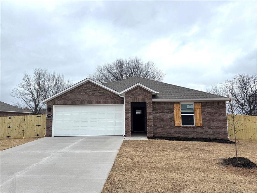 Sold before print! Beautiful Bellevue Plan in Wagon Wheel Phase 2, in Farmington, Arkansas! Each home in Wagon Wheel is meticulously crafted with attention to detail, creating a space that feels both luxurious and welcoming. From the moment you walk through the door, you'll be greeted by modern features and spacious a layout that caters to every lifestyle. Our homes boast premium finishes and thoughtful designs, ensuring that you'll be stepping inside your own personal oasis. These homes will be complete with LVP flooring throughout and wood shelving in all closets, pantry and utility room. The kitchen will have quartz kitchen counters, 36-inch cabinets, and stainless-steel appliances! Home will have a Garage Door Opener. Primary bath will have quartz countertops, double sinks, and an oversized walk-in shower. Each home comes with 4-sided brick with Hardie ® per plan. NO SHUTTERS. Taxes and Parcel TBD.