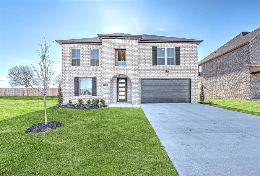 Discover this thoughtfully upgraded Ivy floor plan featuring a designer kitchen with gas cooktop, built-in oven, and stylish pendant lighting. The home offers converted 4th and 5th bedrooms, creating flexible spaces ideal for guests, a home office, or hobbies. Additional highlights include a brick exterior elevation, added windows for increased natural light, and upgraded 8' front and garage doors. Located less than 5 miles from XNA National Airport and close to the shopping, dining, parks, and amenities of both Centerton and Bentonville, this home perfectly blends comfort and convenience.