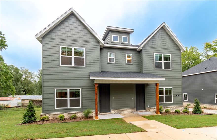 Brand new duplex in South Fayetteville just minutes from Baum Stadium.  Prime investment opportunity near campus.  This 3 bedroom, 2.5 bath 1361 sq ft/unit duplex is perfect for student housing or long term rental income.  Featuring luxury vinyl plank flooring, quarts countertops, stainless steel appliances, and 2” faux wood blinds throughout.  A low maintenance property is designed for style and function.  Private parking in back adds extra convenience for tenants