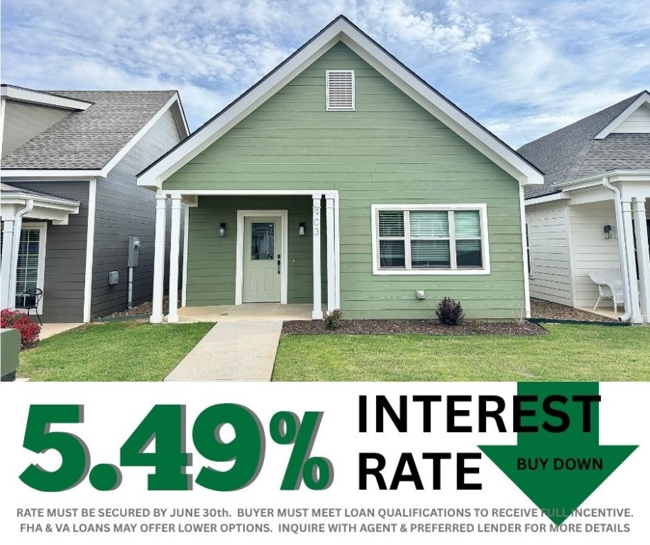 5.49% INTEREST RATE/BUY DOWN! Unbeatable location near Crystal Bridges Museum, the Alice Walton School of Medicine, Downtown Bentonville & Walmart’s new campus. Enjoy a vibrant community with top-tier amenities, including a clubhouse, pool, pickleball court, dog park, yard maintenance & access to the countries top premier mountain biking trails. Fitzgerald floor plan boasts LVP flooring, crown molding, blinds, ample storage & quality throughout. The living room & dining area offer a seamless open floor plan, perfect for entertaining, with abundant natural light & smooth flow into the chef’s kitchen. Chef’s kitchen features 3cm granite countertops, Frigidaire stainless steel appliances, refrigerator, a pantry, tons of storage & abundant natural light. Spacious primary suite includes a perfect ensuite bathroom with walk-in tile shower, double sinks, & large walk-in closet. Patio perfect for entertaining! Oversized garage with ample storage. Staged home at 923 Heights