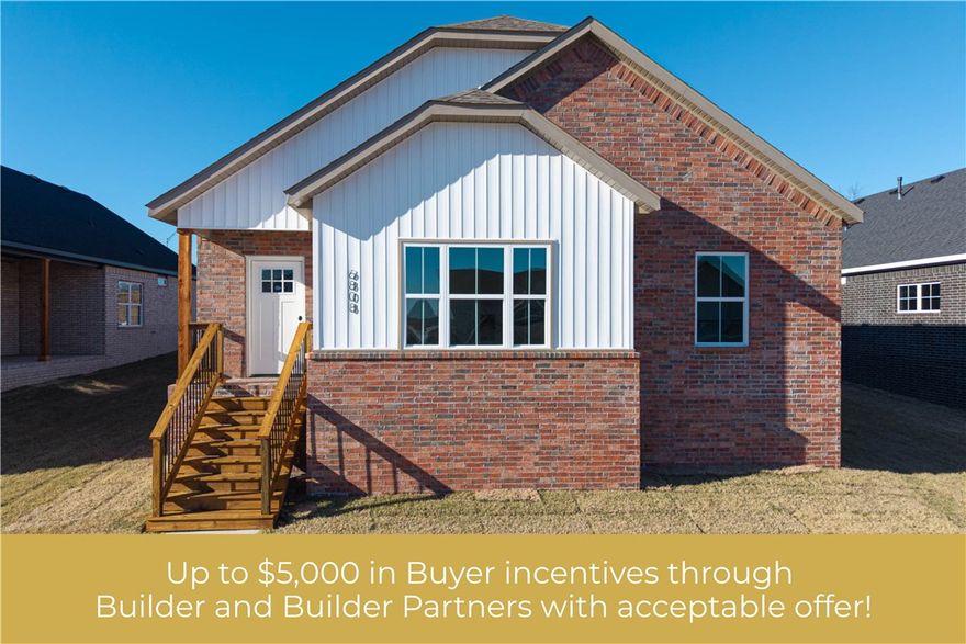 This newly built home combines modern style with smart functionality, offering a flexible floor plan that can accommodate three bedrooms or two bedrooms plus a home office. Luxury vinyl plank flooring flows throughout the space, paired with granite countertops and sleek tiled showers in both bathrooms for a polished, contemporary feel. The open living area is highlighted by a warm fireplace, creating an inviting setting for relaxing evenings or entertaining guests. A thoughtfully designed kitchen connects seamlessly to the dining area, making everyday living both comfortable and convenient. With energy-efficient features, easy-care finishes, and a location in the growing Chaffee Cottages community, this home is designed to support a simple, stylish lifestyle.