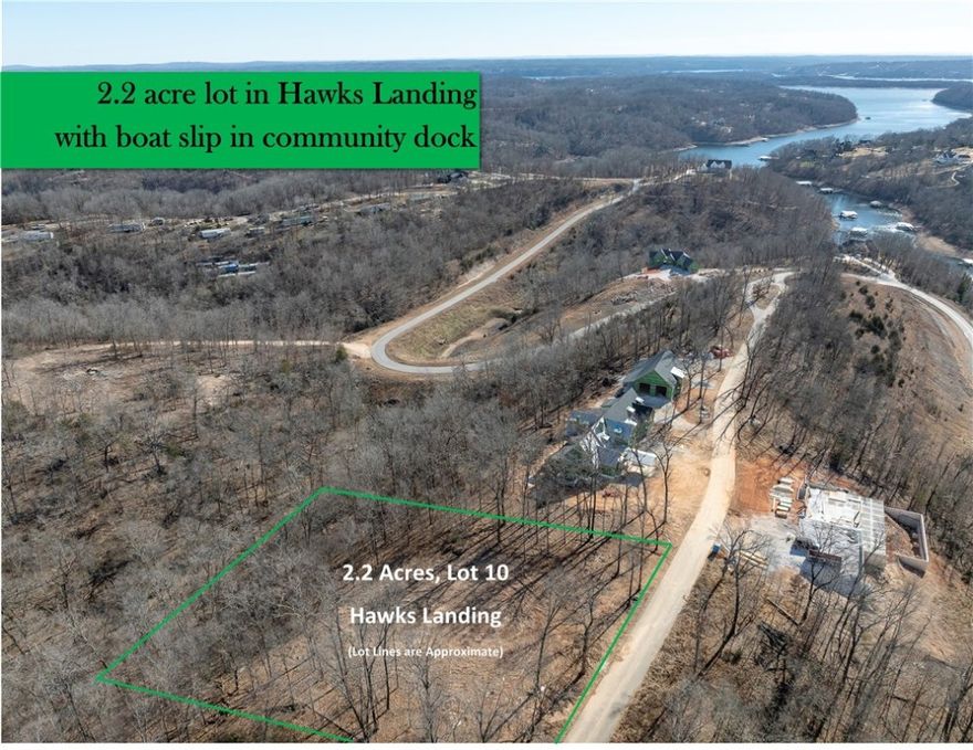Welcome to Hawks Landing, one of Beaver Lake’s most sought-after lakefront communities. This rare, flat lot spans over two acres and offers the perfect canvas for your dream home. Once cleared, the property will reveal breathtaking scenic views of the Ozark hills, creating a private retreat that blends luxury and nature.
Surrounded by multi-million-dollar estates, this neighborhood embodies both prestige and serenity. Residents enjoy a sense of privacy and peace, while still being part of a select, sought-after enclave.
The property includes a 28' boat slip and a jet ski slip at the community dock—complete with a swim platform and sundeck—so you can embrace lake life from day one. Whether you’re enjoying sunrise coffee overlooking the woods, entertaining with sunset cruises, or simply soaking in the stillness of the Ozarks, this homesite offers it all.
Build your vision here and become part of one of the most coveted addresses on Beaver Lake.