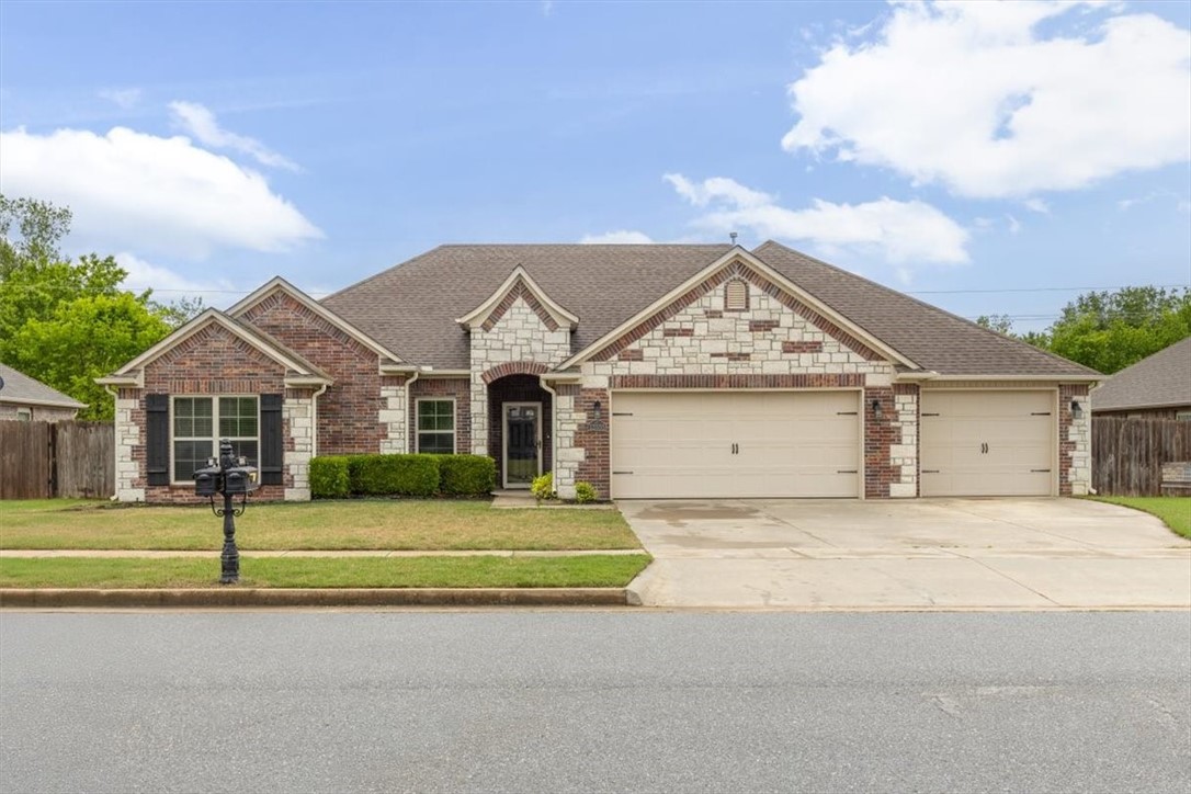 ***BACK ON THE MARKET DUE TO BUYERS LOAN FELL THROUGH***This one’s too good to miss! Check out this 3 bed, 2 bath home in Bethel Oaks Subdivision. The kitchen features white granite, stainless appliances, 2 pantries & a huge island with breakfast bar. Kitchen is open to the dining area in this wide-open floor plan. Tall ceilings across the front give a spacious feel as the dining flows into the living room with a stunning gas log fireplace. Hand-scraped engineered hardwoods run throughout the main living areas. Split layout offers a private primary suite with jetted tub, walk-in shower, dual vanities & a massive closet that connects to the utility room. If you need extra space for stuff then you are going to love this oversized 700 sq ft 3-car garage, large backyard with covered patio—great for entertaining—and a newer 150 sq ft shed. The private, fully fenced backyard backs to a field for added space & privacy.