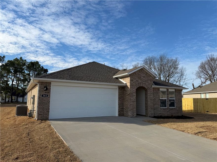 Sold before print! The Lovely Lakeway Plan in Wagon Wheel Phase 2, in Farmington, Arkansas! Each home in Wagon Wheel is meticulously crafted with attention to detail, creating a space that feels both luxurious and welcoming. From the moment you walk through the door, you'll be greeted by modern features and spacious a layout that caters to every lifestyle. This plan includes 4 bedrooms, 3 Bathrooms, and a fabulous study! These homes boast premium finishes and thoughtful designs, ensuring that you'll be stepping inside your own personal oasis. These homes will be complete with LVP flooring throughout and wood shelving in all closets, pantry, and utility room. The kitchen will have quartz kitchen counters, 36-inch cabinets, and stainless-steel appliances! Home will have a Garage Door Opener. Primary bath will have quartz countertops, double sinks, and an oversized walk-in shower. Each home comes with 4-sided brick! Homes will be 4-sided Brick with Hardie® per plan. NO SHUTTERS. Taxes and Parcel TBD.