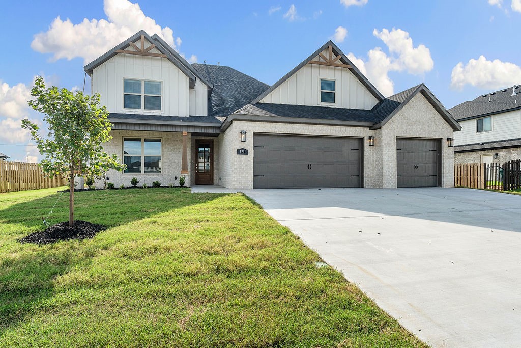 Welcome to Tuscany in Centerton! This peaceful neighborhood is just 5 miles from Bentonville and only 11 minutes from the Walmart Home Office. Located less than 2 miles from Bentonville West High School, it's perfect for convenience and top-rated schools. Enjoy community amenities like a pool, clubhouse with gym and kitchen, and a basketball court. Say hello to the Hannah Plan! This 3,689 sq ft home features 4 bedrooms, 3.5 bathrooms, a dedicated office, and an open-concept kitchen, living, and dining area. The spacious primary suite is located on the main floor and includes a large bath and walk-in closet with direct access to the utility room. Upstairs offers 3 bedrooms, 2 bathrooms, and a versatile bonus room. Enjoy the covered back patio with a fireplace and extra storage space in the 3-car garage. A thoughtful layout with high-end features throughout!