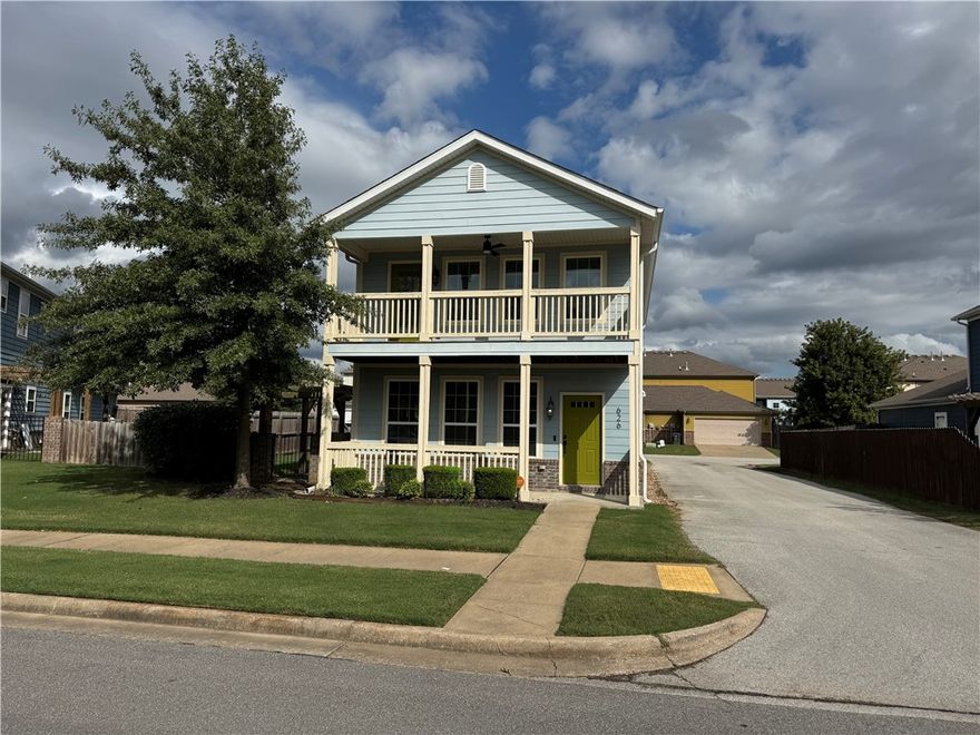 Stylish row home in the sought-after Rupple Row Subdivision of West Fayetteville! This 4-bedroom, 4-bath residence offers an inviting open floor plan with a modern urban design. Enjoy the charm of a welcoming front porch, a private side patio, and a two-car garage for convenience. The layout is ideal for a variety of living arrangements, featuring a main-level master suite and three additional bedrooms with two baths upstairs. All appliances are included—refrigerator, washer, and dryer—making it move-in ready
