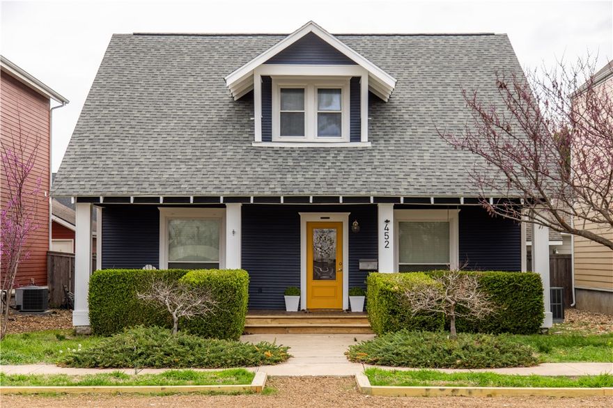 In the heart of downtown Bentonville, this home offers recent upgrades and an unbeatable location. Directly across from The HUB Bike Lounge and next to Skylight, also near the bike trail and Gilmore Park. Near the Downtown Square, The Ledger, Thaden School, 8th Street Market, and The Momentary, with convenient access to the Walmart Campus and Crystal Bridges.Featuring two living areas along with a dedicated office and versatile flex space. Outside, a pergola creates the perfect setting for quiet evenings in the backyard. Above the garage is a separate apartment with its own entrance that is an Airbnb. STR income reports for 2024–2025 are available upon request. The apartment includes a full kitchen with pantry, bedroom, full bathroom, living area, stackable washer and dryer, and a private deck. Amenities include hardwood flooring, an oversized 2-car garage, and an attached carport. Recent improvements include new paint, carpet, and HVAC. A full list of updates is available upon request, and all appliances convey.