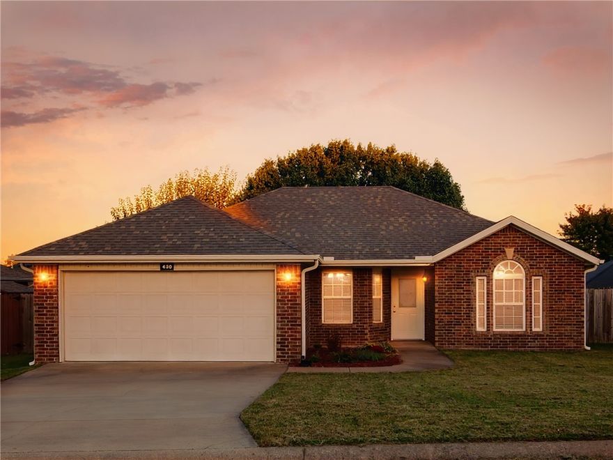 Welcome home to this charming 3-bedroom, 2-bath home in the heart of Centerton that offers a split floor plan, eat-in kitchen, and open living room with gas fireplace. Enjoy peaceful living on a quiet street in a safe, walkable neighborhood close to local conveniences. The spacious backyard features a beautiful mature tree that provides shade, privacy, and a serene outdoor retreat. Recent updates made in 2024 include a renewed roof with new gutters and downspouts, brand-new HVAC system, fully renovated backyard fencing, and a complete interior repaintāgiving the home a fresh, move-in-ready feel. Donāt miss the opportunity to make this well-maintained home yours!