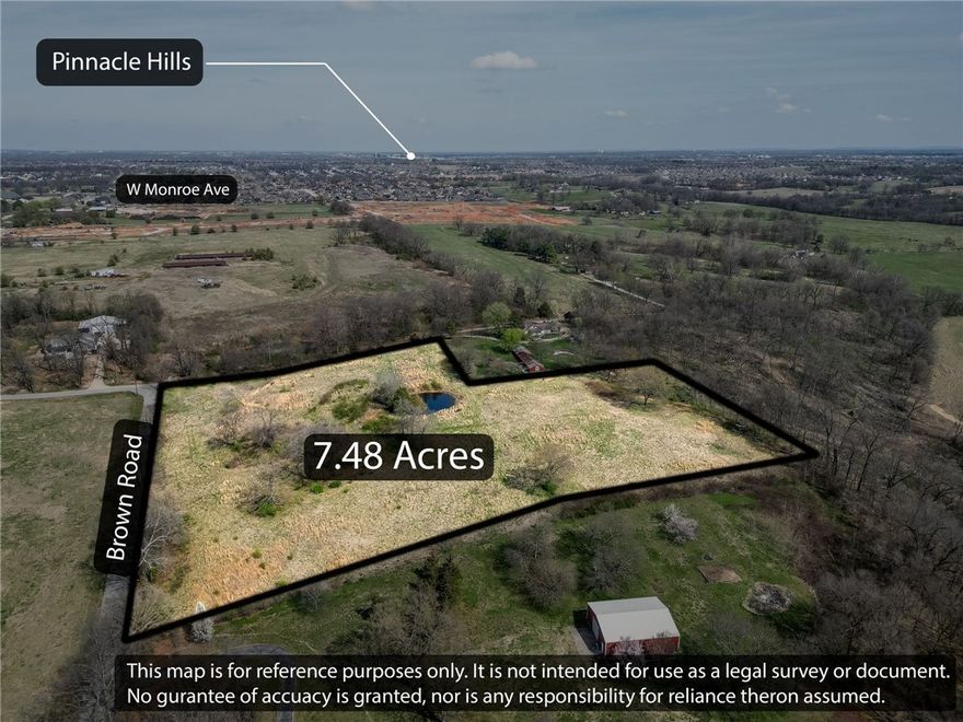 Gorgeous views from almost every angle on this tract of land, build your dream home convenient to everything with natural gas & city Water at the street. Seller already has a water tap at the property which conveys with the sale. You must see this jewel to appreciate what a great building site with extraordinary views for your dream home. This property also includes a pond which could be stocked for those fishing enthusiasts. Survey from 2005 shows approximately  7.48 acres+- perc test required for a septic tank. City of Cave Springs has stated a split of the property is possible with approved survey. Call today to schedule your showing!