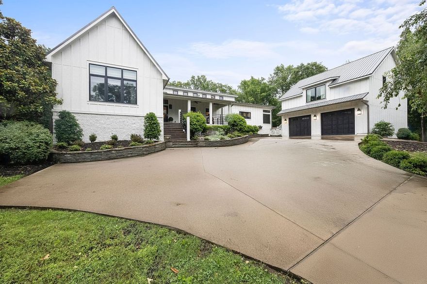 Stunning custom built home nestled on over 3 gorgeous acres! Luxurious open living space bathed in natural light and highlighted by soaring cathedral ceilings that exudes warmth and sophistication. Gourmet kitchen is a chef's dream equipped with ss appliances, double ovens, induction cooktop, pot-filler, center island, beverage area, walk-in pantry and formal dining area for effortless and stylish entertaining. Dazzling primary bedroom with ensuite bathroom is your own personal oasis with soaking tub, separate shower, 2 walk-in closets and infrared sauna. Massive screened-in porch overlooks a lush, fully fenced backyard with inground pool, trampoline, and covered stone patio that is perfect for any gathering. Additionally, there is a charming detached suite offering a kitchenette, bedroom, and bathroom, all thoughtfully designed with built-in wall shelves. Distinguished elegance pours through this pristine property with every detail and provides all the amenities one could dream of. This one literally has it all!