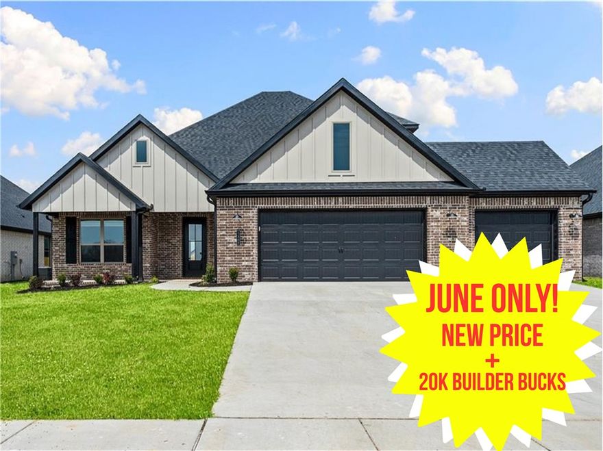 The June Promo Starts Now! This isn’t just a sale — it’s a new community launch celebration making the path to home ownership more accessible than ever before. Contract In June on this home and unlock 47,000 in savings. 27,000 price reduction off sales price + 20,000 in builder concessions for a total of $47,000 in instant savings. In addition fence, blinds, and gutters are included. Join us every Saturday and Sunday 1-4 for the month of June to tour this incredible community. (Ask about additional lender incentives available.)