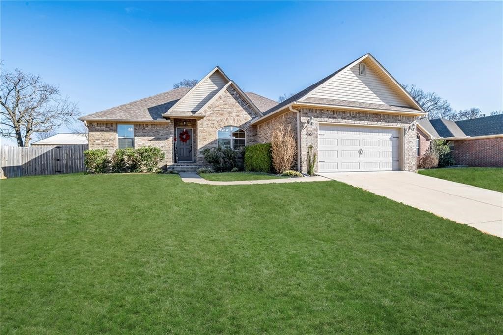 3 bed, 2 bath home with 2 car garage. Beautiful home with split floor plan. Primary bedroom with spacious bath and walk- in closet. Large fenced backyard. Refrigerator included.
