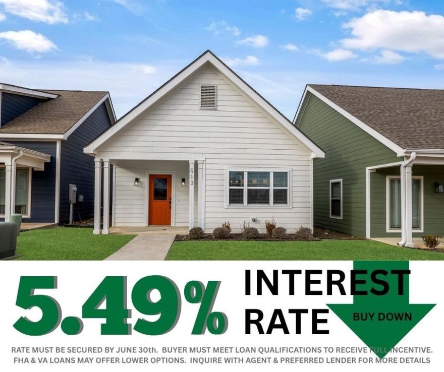 5.49% INTEREST RATE/BUY DOWN! Unbeatable location near Crystal Bridges Museum, the Alice Walton School of Medicine, Downtown Bentonville & Walmart’s new campus. Enjoy a vibrant community with top-tier amenities, including a clubhouse, pool, pickleball court, dog park, yard maintenance & access to the countries top premier mountain biking trails. Fitzgerald floor plan boasts LVP flooring, crown molding, blinds, ample storage & quality throughout. The living room & dining area offer a seamless open floor plan, perfect for entertaining, with abundant natural light & smooth flow into the chef’s kitchen. Chef’s kitchen features 3cm granite countertops, Frigidaire stainless steel appliances, refrigerator, a pantry, tons of storage & abundant natural light. Spacious primary suite includes a perfect ensuite bathroom with walk-in tile shower, double sinks, & large walk-in closet. Patio perfect for entertaining! Oversized garage with ample storage. Staged home at 923 Heights.