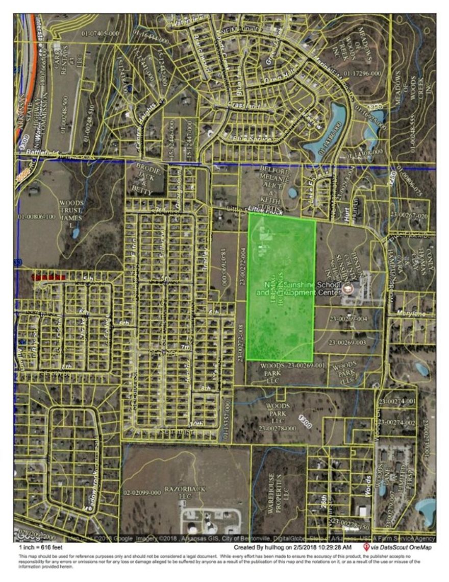 The only Industrial land in Little Flock. Solutions for wastewater are being investigated.
