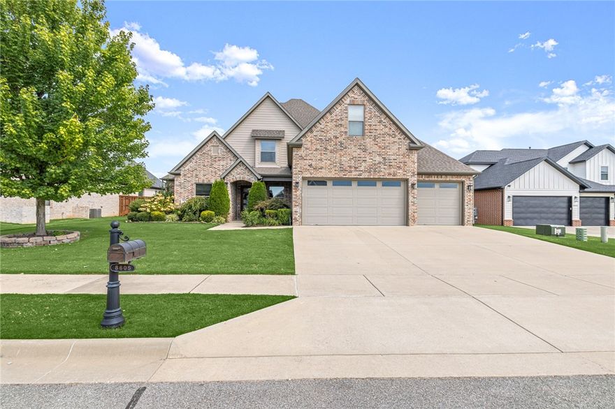 Conveniently located in one of NWA's premier gated subdivisions, Scissortail, this home features an open kitchen, living & dining, while the very private master suite & gorgeous master bath are conveniently connected to the laundry w/ the split floor plan allowing for 3 addl bdrms to be tucked away on the main level. Upstairs, the oversized bonus w/ murphy bed & full bath are versatile & perfect for all of your needs. Relax on the covered porch and enjoy the wood-burning fireplace in your very private backyard, or take the short walk & enjoy all of the community amenities Scissortail has to offer (clubhouse, pool, workout room, playground, tennis & basketball courts). This is one you don't want to miss!