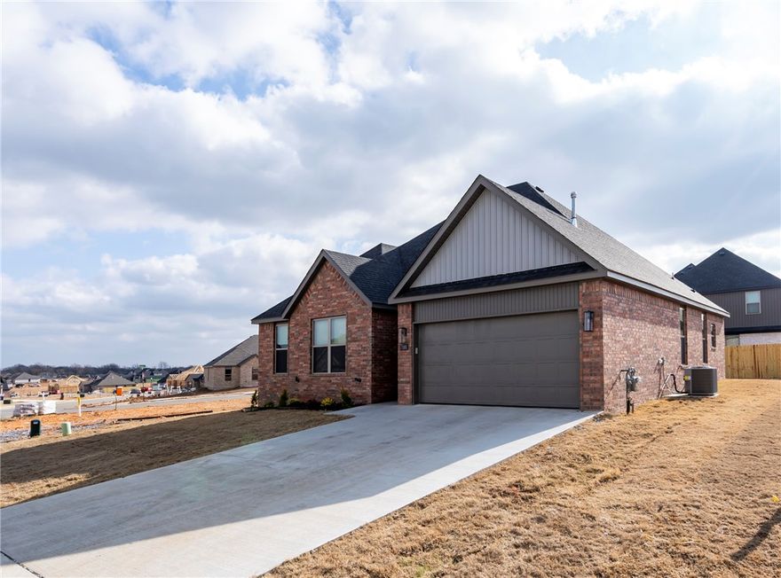 Brand new construction in the upcoming Walnut Grove Estates with an ideal Bentonville location and loaded with upgrades. This 4-bedroom, 3-bath home is just minutes from Vaughn Elementary, the airport, shopping, dining, and everyday conveniences. Inside, enjoy granite countertops, custom-built cabinetry, a spacious kitchen island, and generous closet space throughout. The primary suite is a true retreat featuring a soaker tub, custom tile shower with bench, and an oversized walk-in closet. Fence and gutters are included in the purchase price. Residents will enjoy neighborhood amenities currently under construction, including a pool, walking trails, fishing ponds, and additional POA features. Seller is offering $10,000 toward closing costs, rate buy-downs, or appliance upgrades. Preferred lender offering up to $3,500 toward rate buy-down or closing costs. A perfect blend of location, comfort, and value—don’t miss this opportunity.