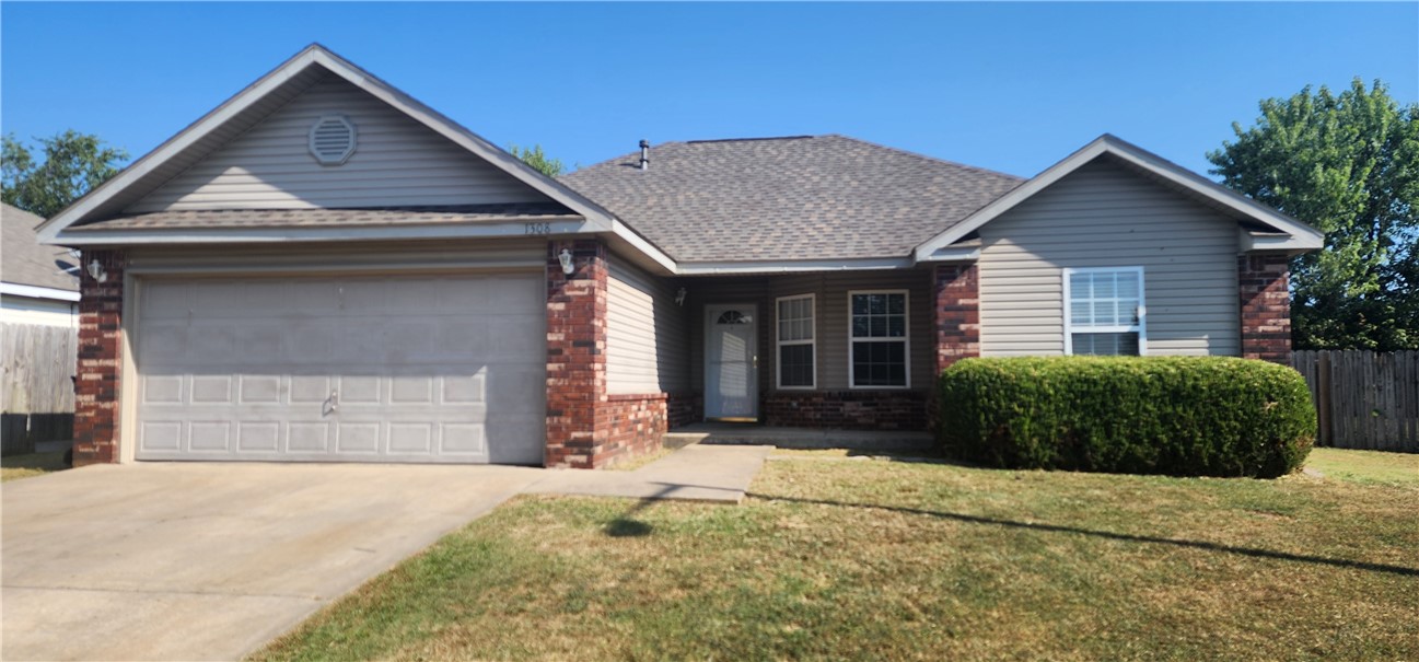 New roof in 2023. 3 bedrooms/ 2 baths/ 2 car garage. New laminate flooing. Split floor plan. Gas log fireplace in the living room. Covered back patio. Fenced yard.