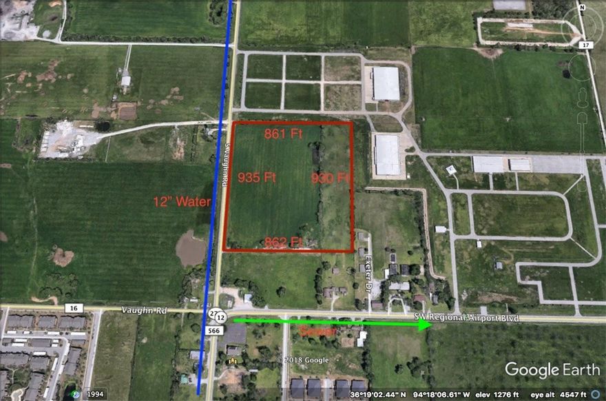 DEVELOPMENT POTENTIAL. Close to XNA airport and Bentonville. Approximately 400 ft from corner of SW Regional Airport Blvd. on HWY 279. Back of property borders Benton County Fairgrounds. Great Location for most any development. Very flat level property with water and sewer close by.