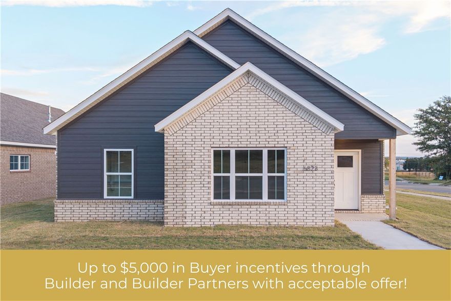 Up to $5,000 in concessions from the builder and builder partners with an acceptable offer and qualified buyer. Preferred lender options available upon request. This brand new home offers a flexible layout with 3 bedrooms or 2 bedrooms plus a dedicated office, giving you the freedom to create the perfect home for your lifestyle. Step inside to find luxury vinyl plank flooring throughout, granite countertops, and beautifully tiled showers in both bathrooms for a touch of everyday luxury. The open living area features a cozy fireplace, ideal for relaxing or entertaining, while the thoughtfully designed kitchen and dining spaces make cooking and gathering effortless. With its low-maintenance finishes, energy-efficient design, and prime location in the growing Chaffee Cottages subdivision, this home is built for comfort and convenience.