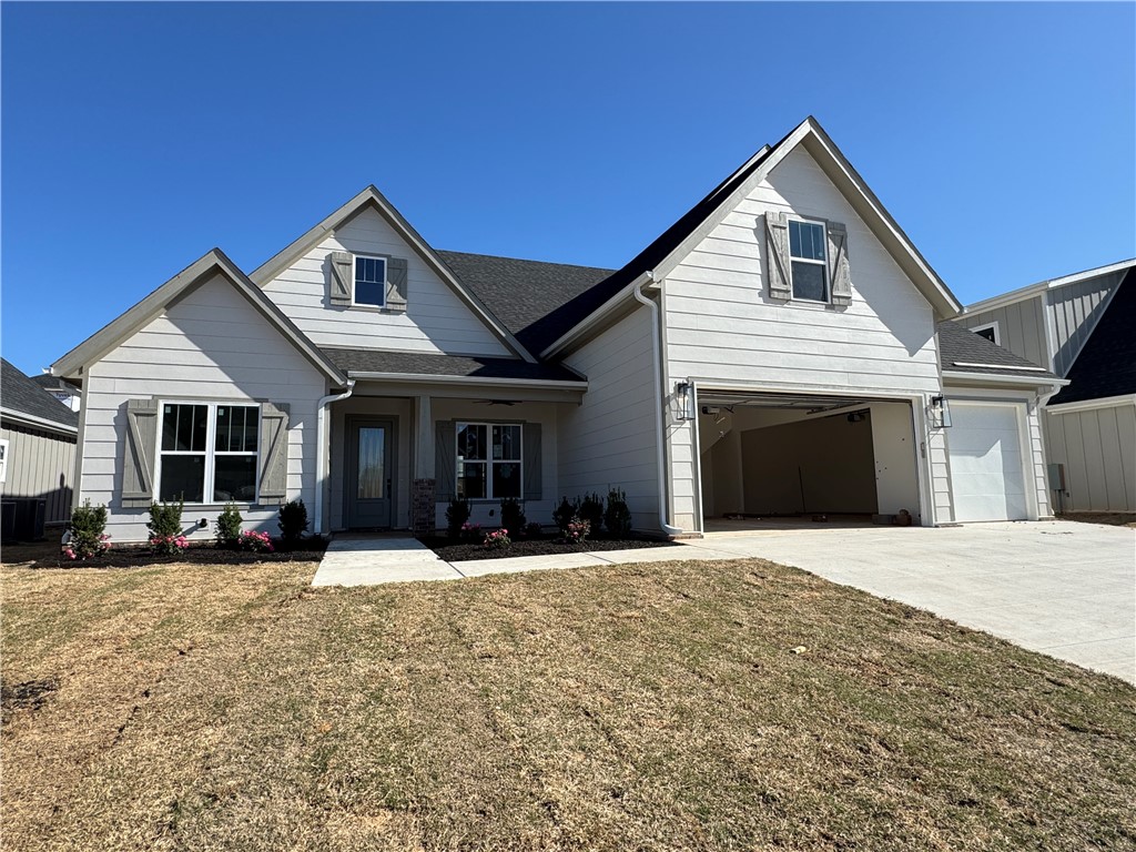 This is a great family floorplan located in the desirable Crescent View Phase 2! Home features a split plan downstairs with primary suite along with bedrooms 2-3 with a full bathroom plus a half bath for guests. Downstairs also has the study, laundry room, open living room and kitchen layout. Bedroom 4, bonus room or 5th bedroom, plus a full bathroom are upstairs. Located in the best spot in NWA, across from Janie Darr Elementary, close to new Mount Hebron Park, and the Greenway Trail. Or let the kids play at the Crescent View Park.
