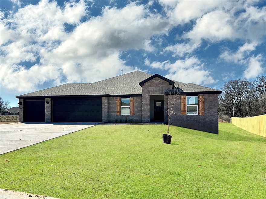 Gorgeous Garland plan in Hudson Heights! Find your new home in Northwest Arkansas in Hudson Heights in Prairie Grove. These homes have fabulous features for comfortable, modern living. Each home features LVP flooring throughout! The living room features a beautiful electric fireplace with a poplar mantle! Kitchens have Quartz countertops, stainless steel appliances, and a stainless steel undermount kitchen sink with a pull-out faucet! Bedroom one with en-suite will feature a ceiling fan, quartz counters with dual sinks, oversized Walk in Shower and a walk-in closet. Home will be 4-sided brick, covered patio (per plan) Taxes and Parcel TBD.