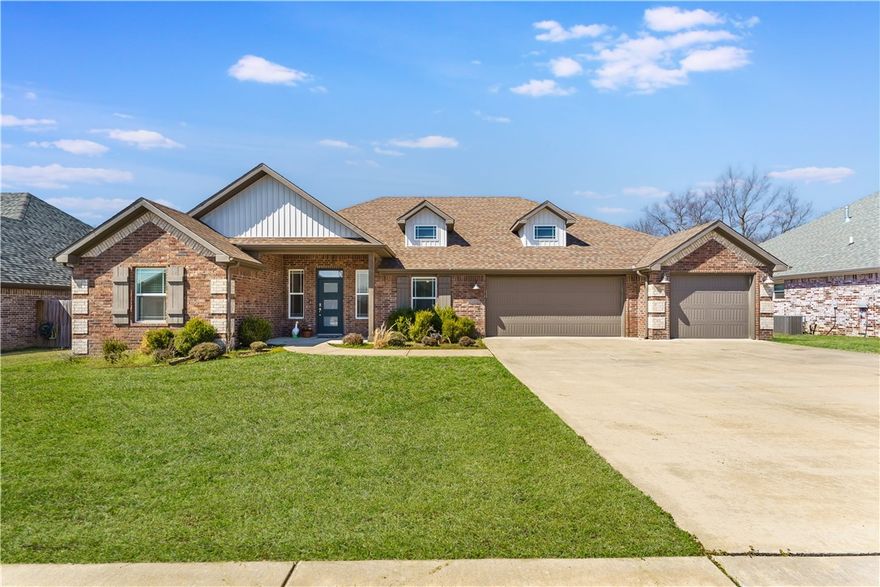 **$5,000 Buyer Credit w/Acceptable Offer.** Like-new brick home built by Homes by Roth. The open floor plan includes beautiful wood-looking tile floors, crown molding, & large windows that flood the space w/ natural light. The bright, Spacious kitchen offers quartz countertops, large island, SS appliances including vent hood, an undercounter microwave, & corner pantry w/custom shelving. Opens to dining area & living room, w/a beautiful gas log fireplace—perfect for cozy evenings. Versatile bonus room provides endless possibilities, whether you need an office, playroom, or guest space. The oversized laundry room offers plenty of storage, while the primary suite boasts tray ceilings, luxurious ensuite with a Jacuzzi tub, a custom walk-in shower, double vanities, & a massive walk-in closet. The covered back porch is perfect for entertaining, w/fan & exterior outlets ready for your TV on game day. 4 spacious bedrooms, 3 full bathrooms, a bonus room, w/a 3-car garage. This home combines beauty, comfort, & convenience.