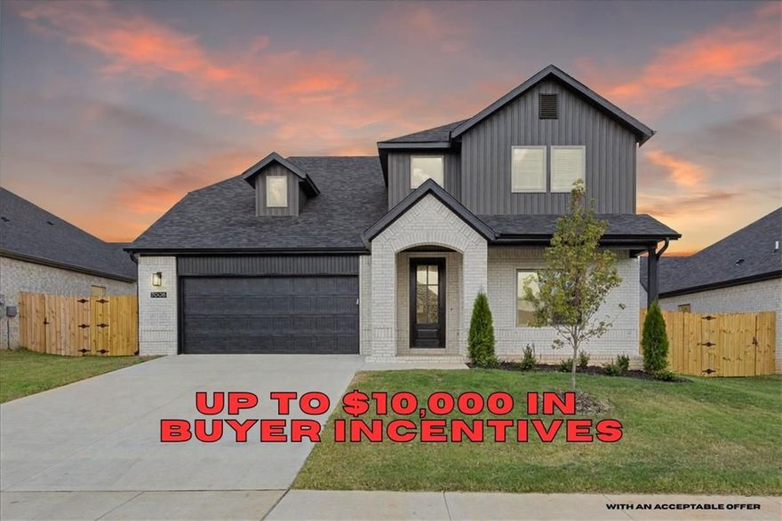 Builder is offering up to $10,000 IN CLOSING COSTS, APPLIANCE PACKAGE OR TOWARDS INTEREST RATE BUY DOWN with an acceptable offer!! Unmatched quality awaits in the "LILY' plan, with the primary bedroom, bathroom, spacious primary closet and second guest bedroom and full bathroom on the main level. The second story features two additional guest bedrooms and full bathroom with additional walk in attic storage. Upgrades include quartz countertops, two-story open entry way, upgraded lighting fixtures, custom cabinets, black stainless steel appliances, gas fireplace, gas range, tiled walk in shower in primary bathroom & luxury vinyl plank floors throughout all bedrooms & common areas. Enjoy standard inclusions such as insulated, finished out garages, full home gutters, privacy fence & blinds throughout. Community pool coming in Phase 2! SOUTH FACING!!