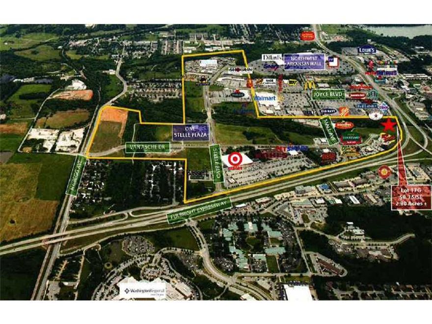 Property contains 6.65 acres (2.8 useable acres). Lot 17G adjoins Lot 17F, which contains 4.46 total acres (3.00 useable)Located near new Flyover in prime Uptown North Fayetteville location.