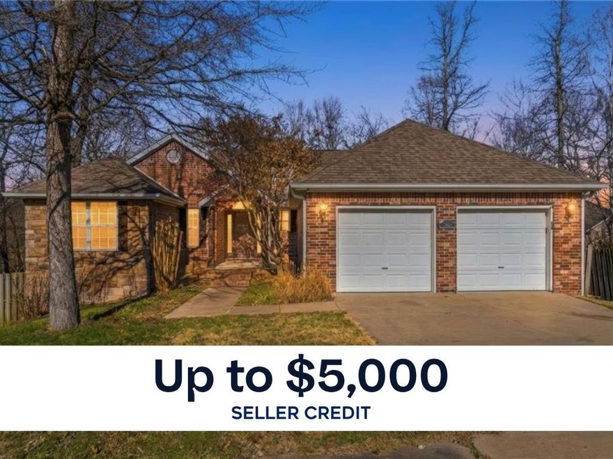 Seller to offer up to $5000 in credit with an acceptable offer. Beautifully situated on a cul-de-sac with 3 bedrooms, 2 bathrooms, and an office. The living area has a fireplace and is equipped with surround sound and a TV smart closet in the hall. The Kitchen features granite tops and dining area right off kitchen overlooking covered patio. Large laundry area, pantry and floored attic means ideal for storage. There is a lot of opportunity with the HUGE 1200SF +/- unfinished basement that has tons of potential. Enjoy the half acre private fenced backyard with two covered patios. In Farmington school district, with school choice Fayetteville is also an option with the bus stop conveniently at the end of the street.