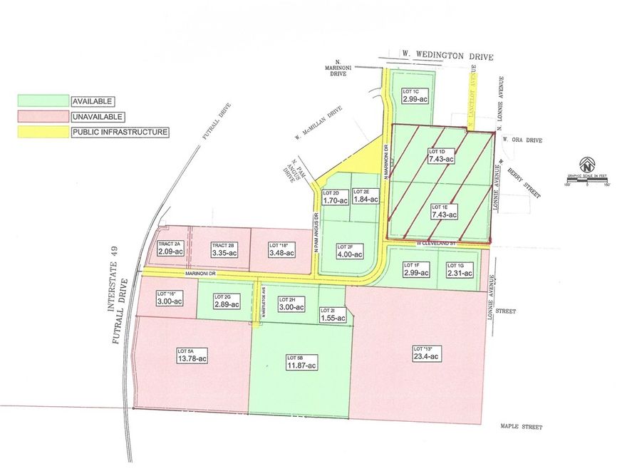 Centrally located large property zoned UT - Urban Thoroughfare, high density, mixed use, up to 7 stories and administrative approval.  Also, a Certified Opportunity Zone.  Property to the south, north, and west is also available if you need more. Lots can be divided with administrative approval.  Fronts on a 3-lane street and has another street as a back entrance into the property.  On the entire property there is a double flag Marriott, double flag Hilton and Hyatt hotels going in.  Along with a coffee shop, two sit-down restaurants, a mixed-use development and two large apartment complexes, all in progress.  The entire south border of the larger property borders the City of Fayetteville trails park and the 18-mile traverse trail cuts through at that location also. Wedington Drive is the main west entrance to the City of Fayetteville and the University of Arkansas.
