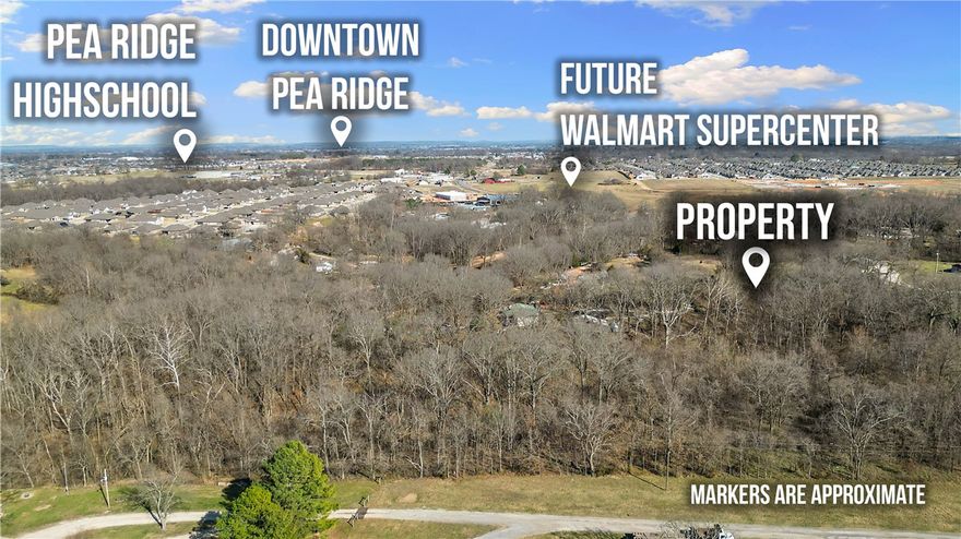 At the end of the gravel road, Johnson Hollow Road sits on +/- 3 acres ready for your family — or your
next development opportunity. Perfectly positioned near the Pea Ridge/Bentonville line, this location is
close to everything we love in NWA. Pea Ridge continues to grow, highlighted by the announcement of a
new Walmart Supercenter just across Hwy 72 from the property, a nearby disc golf course, and ongoing
residential and commercial development. With continued growth in the area, this property presents potential for stunning
homes on spacious lots or a place for your family to build your dream home.
