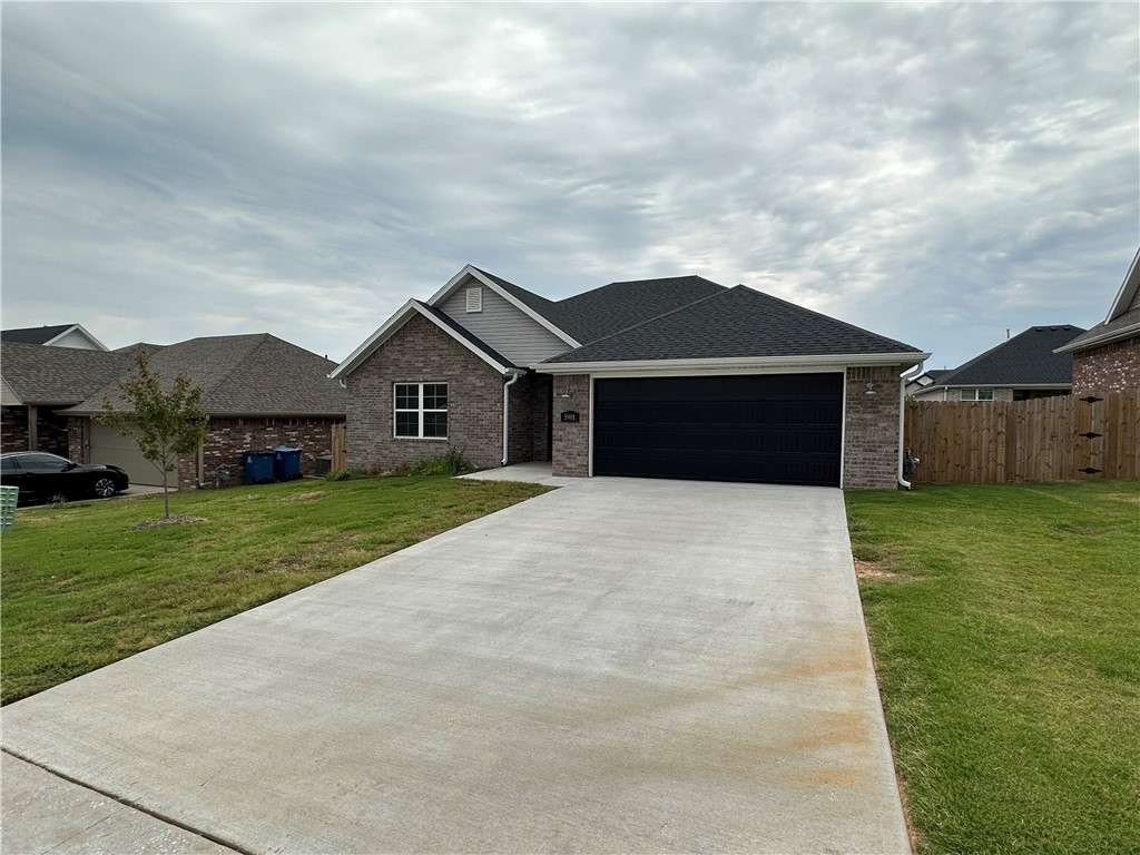 Spacious home in the beautiful new subdivision of Osage Hills. Enjoy the open, light and bright living room with gas fireplace. One story home with eat-in kitchen overlooking backyard & patio. Kitchen has tons of counter space with granite, gas range, cabinets with storage and pantry. Open concept that's perfect for entertaining. Spacious master bedroom with large master bathroom. Master bath has walk-in shower and walk-in closet. Great secluded fully fenced backyard!