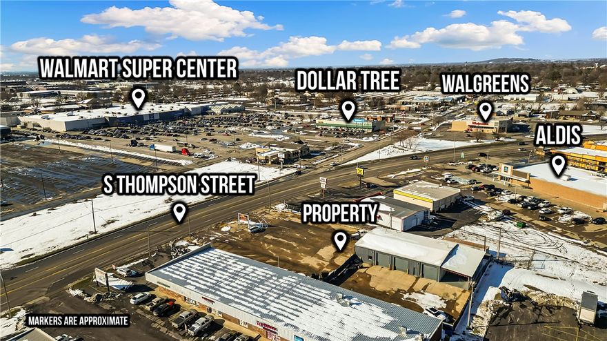 Prime Commercial Property Locate in Springdale’s Thriving Business Hub!

This premier commercial property offers a high-visibility location with approximately 121 feet of frontage on S. Thompson Street (Hwy 71-B), boasting a traffic count of over 29,000 vehicles per day. Spanning .67+/- acres, the site includes a 1,000 sq. ft. office space, 2,750 sq. ft. shop area, and five garage doors (three 12x12 and two 7x7), providing versatile options for retail, office, or mixed-use development.

Positioned in Springdale’s dynamic commercial district, the property enjoys easy access, ample parking, and proximity to major retailers such as Walmart Supercenter, Walgreens, CVS, Aldi, and Wendy’s. The modern amenities and adaptable interior allow businesses to customize the space for seamless operations. With high foot and vehicle traffic, this property presents an outstanding opportunity to establish a strong presence and attract a diverse customer base in one of the region’s most active business corridors.