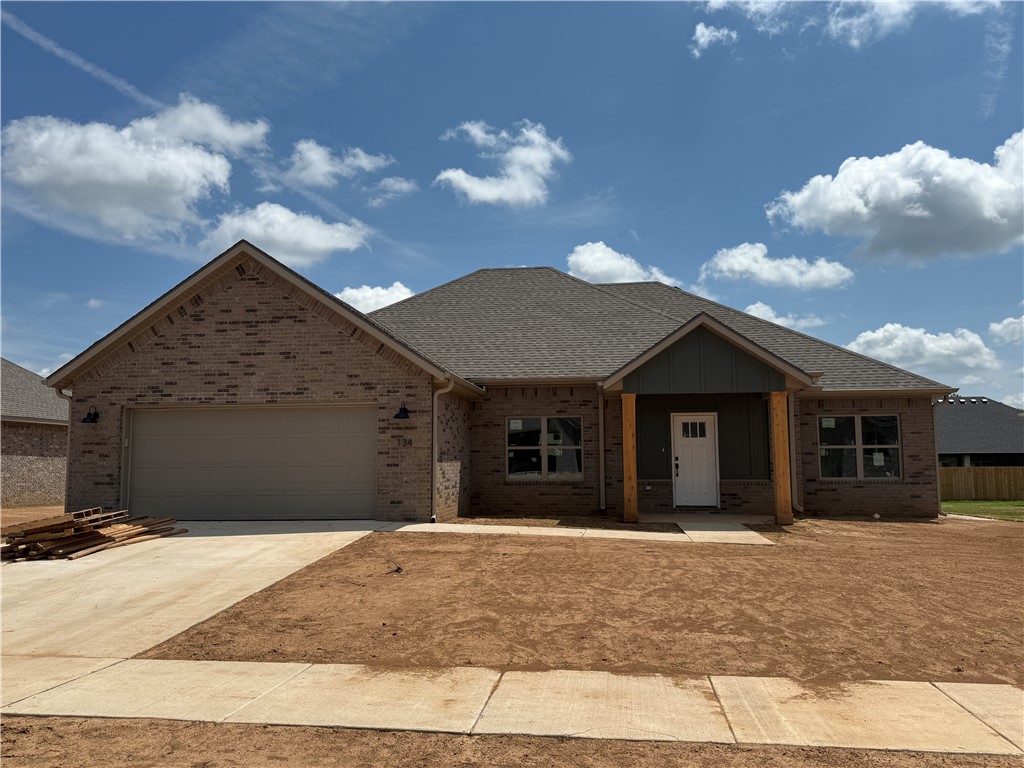 Upgraded layout. Open floor plan with a vaulted ceiling in the living room and a large dining area. Wood look tile throughout main living areas. Upgraded kitchen including cabinetry with soft close doors and drawers, thick granite, a gas range and large island. Primary bath has separate vanities and a large fully tiled shower. Large lot. Fencing, Full Sod, Blinds and Gutters included. Very close to Creekside Park.